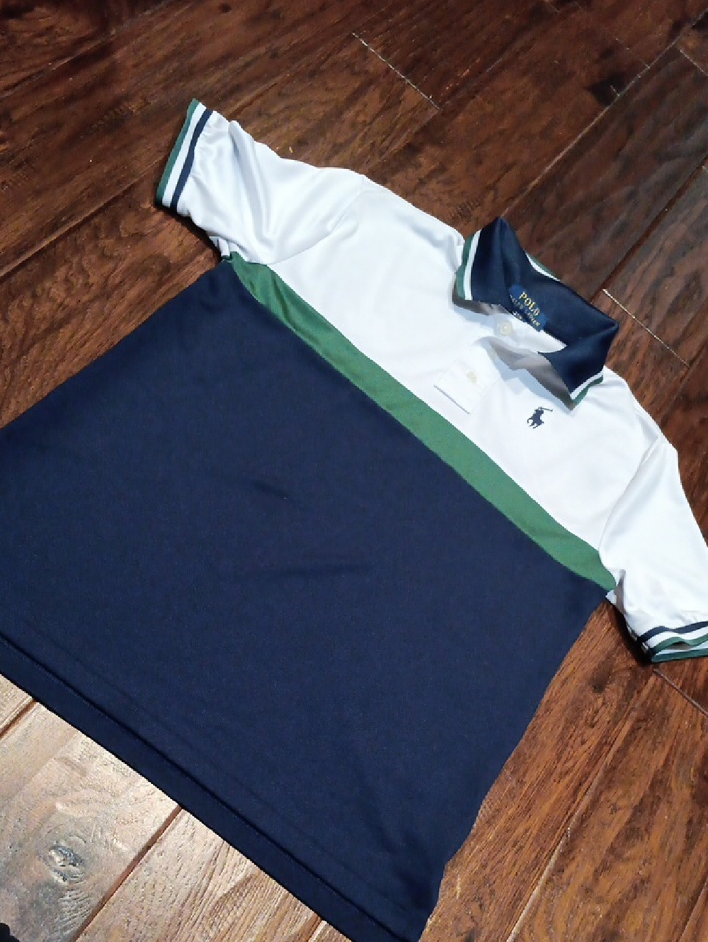 Polo Ralph Lauren Colorblock Polo - Navy, White & Green Big Pony